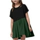 thumbnail image 1 of Odeerbi 5-14 Años Niñas Verano Patchwork Plisado Vestido Línea A Playa Boho Mini Sudadera Vestido Niños Color Sólido Manga Corta Vestido Tenis, 1 of 9