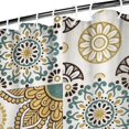 thumbnail image 3 of Earth Tone Bohemian Vintage Shower Curtain 72x72, Quick-Drying Polyester with Plastic Hooks, Tribal Design for Bathrooms, 3 of 5