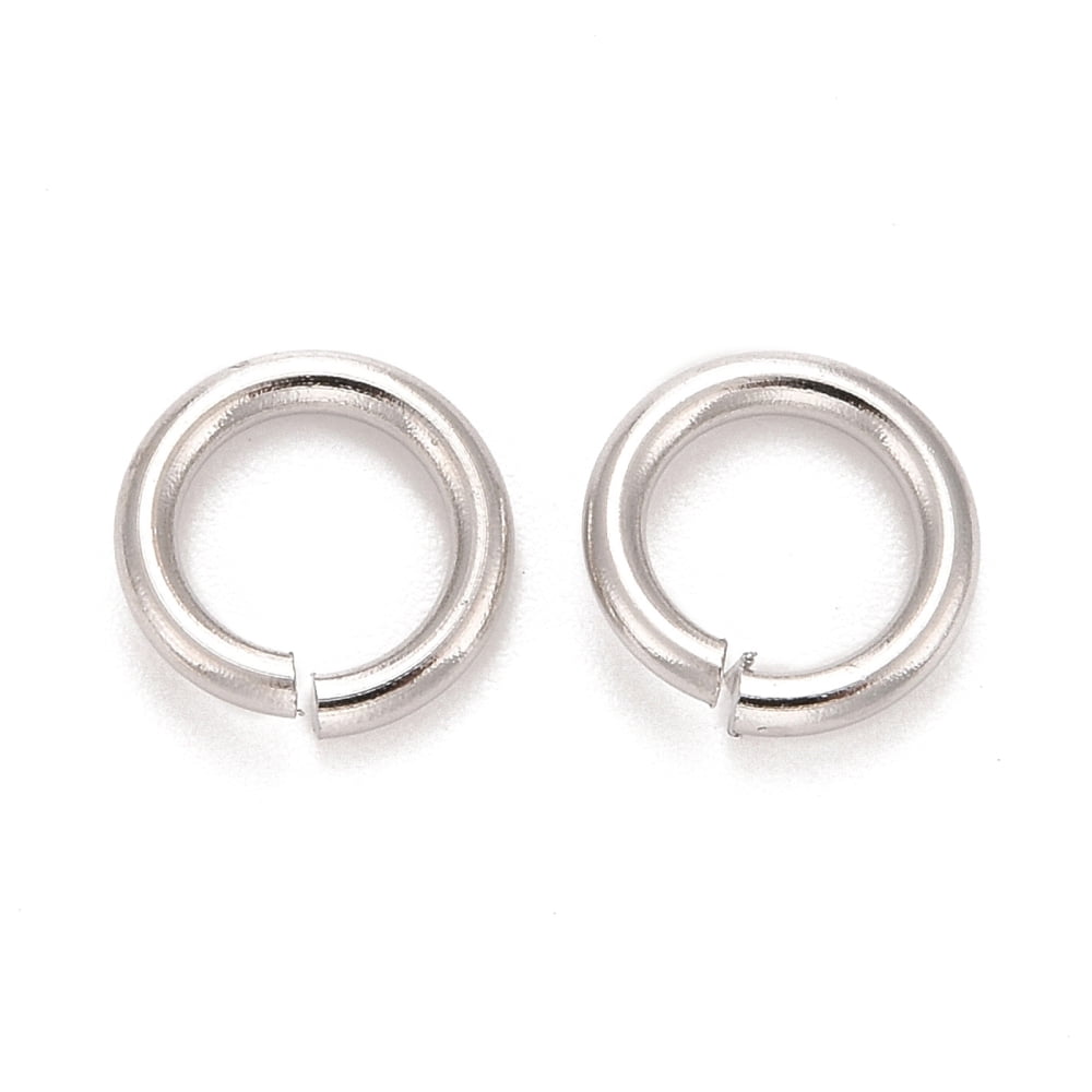 Brass Jump Rings Open Jump Rings with Smooth Joining Ends Cadmium Free Nickel Free Lead Free Platinum 6x1mm 18 Gauge Inner Diameter: 4mm Hole: 4mm 4807pcs/500g
