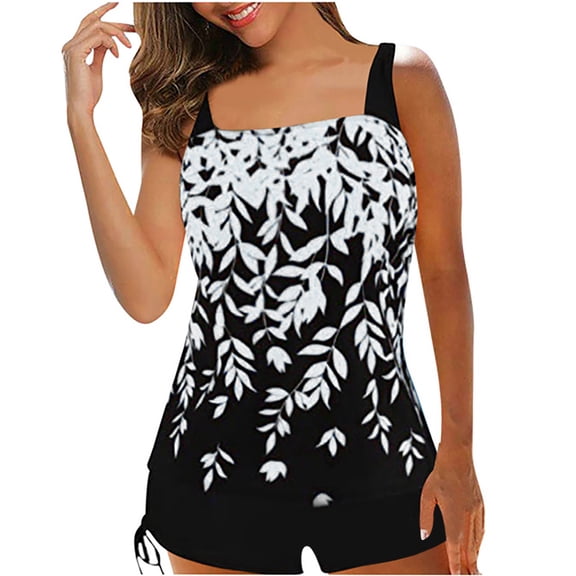 VBVC Swimsuits for Women Two Piece Bathing Suits Floral Print Tank Tops with Boyshorts Swimming Suits