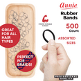 thumbnail image 2 of Annie Rubber Bands Assorted Sizes, 500 Piece Hair Ties, Black, 2 of 8