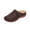 Coffee, variant on Clog Mule Flats For Women Matte Faux Suede Hollow Cutout Perforated Upper Single Square Metal Buckle Round Toe Backless Slip On Wedge Mule Footwear