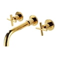 thumbnail image 2 of Grifo de baño, grifo, grifo de dos manijas para agua caliente y fría, fregadero de cocina para baño Oro, 2 of 8