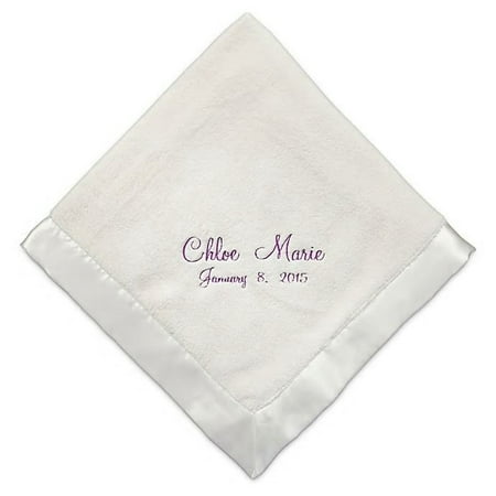 Personalized New Baby Girl Blanket - Cream Baby Blanket