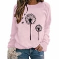 thumbnail image 1 of Chandail de Mode pour Femmes Imprimé Pissenlit Col Rond Manches Raglan Manches Longues Haut Décontracté Ample Confortable, 1 of 5