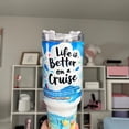 thumbnail image 2 of Cruise Life 40oz Tumbler: Beach Vacation Stainless Steel Quencher, 2 of 3