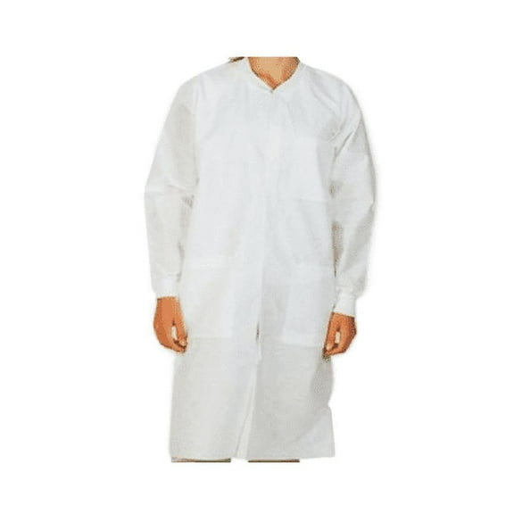ValuMax 3660WHS-K Extra-Safe SMS Knee Length Lab Coats White Small 10/Pk
