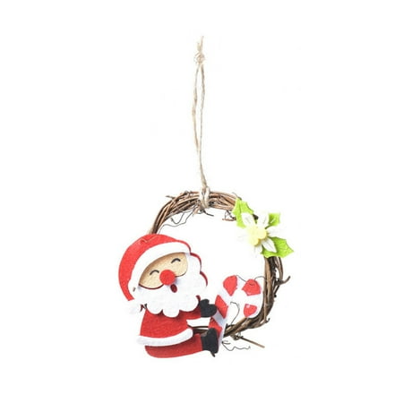 

ZTTD Christmas Wreath Non Woven Rattan Ring Pendant Round Door And Window Pendant A