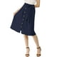 image 5 of Allegra K Women's Button Front High Waist Belted Flare Midi Skirt