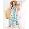 thumbnail image 3 of Vestido largo GRACE KARIN sin mangas con estampado floral verde XL, 3 of 7