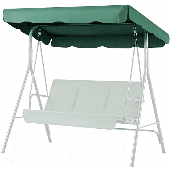 MISSMILE Replacement Canopy for Outdoor Swing-66"X 45"2 Seat Bench Glider Swings Shade Fabric Uv Weather Waterproof for Outdoor Garden Patio Yard Park Porch Seat Furniture,Green