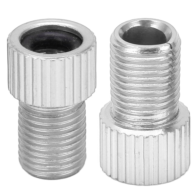 Suodoka Adaptador Válvula Presta a Schrader Aluminio Bicicleta Plata 2 Pzas (1.5 x 0.95 cm / 0.6 x 0.4 in)