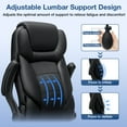 thumbnail image 3 of Hoffree Big and Tall Office Chair, 500LBS Executive Desk Chair with Adjustable Lumbar Support Ergonomic Computer Leather Chair with Padded Flip up Arms and Spring Cushion for Home Office, 3 of 13
