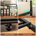 thumbnail image 4 of Hijob Modern Sturdy Metal Twin Daybed Frame with Trundle & Upholstered LED Headboard, Sofa Bed for Small Apartment, Gray & Brown, 4 of 11