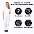 thumbnail image 3 of Women's Scrub Sets, Scrub Top and Pants (White, Medium), 3 of 7