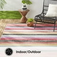 thumbnail image 3 of Nicole Miller New York Patio Sofia Estelle Contemporary Abstract Striped Indoor/Outdoor Area Rug, Red/Pink, 5'2"x7'2", 3 of 8