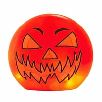 Stony Creek 7.00In Halloween Pre-Lit Round Orb Sm, Glass, Jack-O-Lantern Hsh2261 Solid
