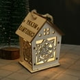 thumbnail image 1 of Xihbxyly Cabaña Luminosa Navideña para Escaparate, Colgante de Madera, Árbol de Navidad con Luces Led, Decoración Festiva para El Hogar, Decoración para Fiestas Navideñas, Incluye Pilas Lr41, 1 Colga, 1 of 2