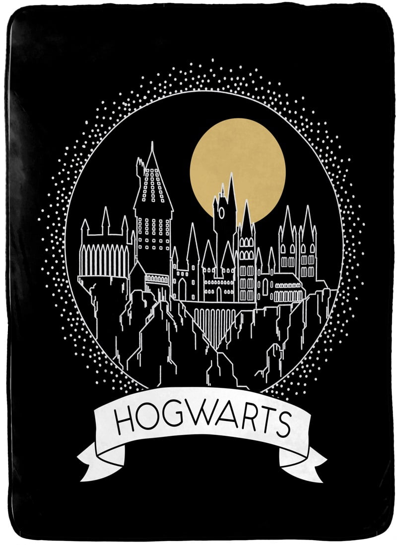 Details about   Wizarding World Harry Potter Black Hogwarts Castle Moonrise Twin Plush Blanket 
