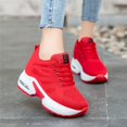 thumbnail image 3 of Zapatos casuales deportivos bajos de malla ligera, zapatillas de deporte de tacón oculto antideslizantes de punto de moda, calzado de mujer, 3 of 3