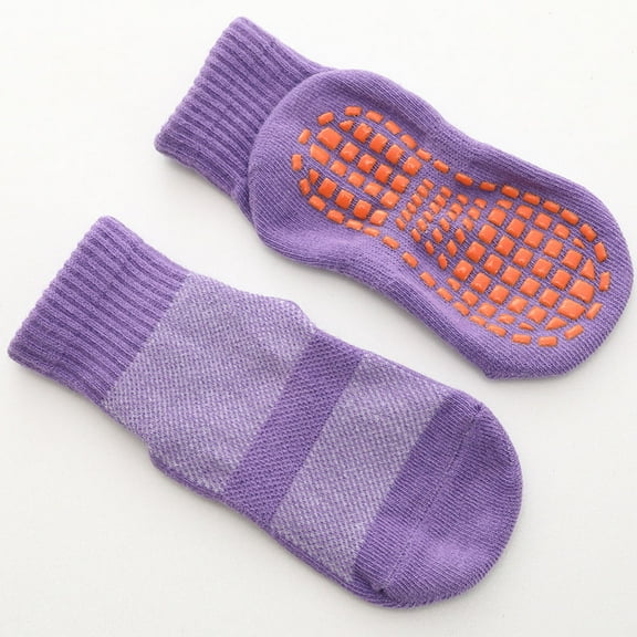 WEUVEB Socks Cotton 3Pairs Lavender Non-Slip for Children