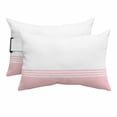 thumbnail image 2 of Outdoor Pillow for Chaise Lounge Chair 2 Pack Pink White Stripes Waterproof Lumbar Pillow Modern Minimalist Headrest Cushions with Insert for Patio, Beach & Garden 12x20in, 2 of 9