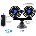 thumbnail image 2 of Ventilador 12V Circulador de aire Velocidad ajustable Coche de doble cabezal Enfriamiento de poco ruido, 2 of 9