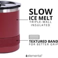 thumbnail image 3 of Elemental Recess Lowball Tumbler, 10oz Triple Wall Stainless Steel Cup with Non-Shattered Tritan Lid, Insulated Whiskey Glass, Insulated Coffee Tumbler Mug for Hot & Cold Drinks - Burgundy, 3 of 7