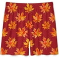thumbnail image 4 of NICKSUN Shorts de Pyjama Amusants pour Hommes, Bas de Pyjama Courts Doux avec Poches, Feuilles d'Érable Rouges d'Automne, P, 4 of 6
