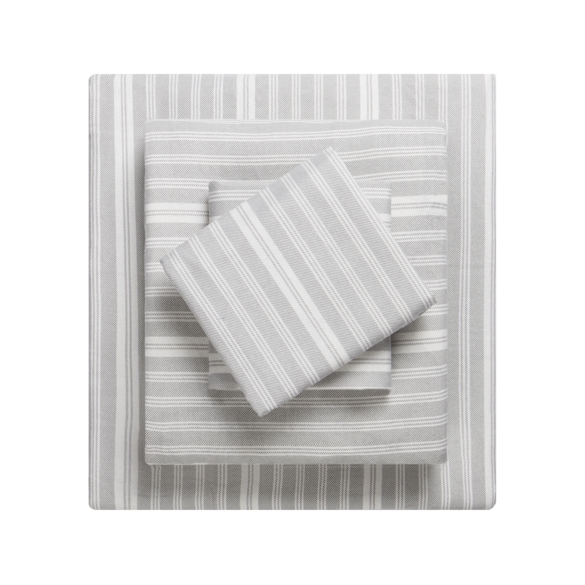 HOMETRENDS 3-Piece Glasgow Stripe Flannel Sheet Set, Twin, 100% Cotton