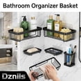 thumbnail image 4 of Dznils Adhesive Shower Caddy Corner 5 Pack, Large Capacity No Drilling Wall-Mounted Bathroom Organizer Basket, Black, 4 of 12