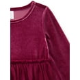 thumbnail image 2 of Wonder Nation Toddler Girls' Velour Tutu Dress with Long Sleeves, Sizes 12M- 5T, 2 of 3