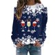 thumbnail image 1 of Gibobby Sudadera sin capucha y ocio para mujer holgado a la moda informal de casa con estampado navideño para mujer (Negro, L), 1 of 4