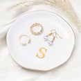 thumbnail image 2 of Ceramic Jewelry Tray, Initial Ring Dish Trinket Plate Engagement Gift, Small Personalized Monogram Ring Bowl for Wedding, White Decorative Jewelry Holder for Women Vanity -Letter S, 2 of 7