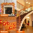 thumbnail image 6 of Fall Garland with Pumpkin Lights & Enlarged Maple Fall String Lights Halloween Pumpkins Lights, Battery Operated Fall Decorations Home Indoor Outdoor Thanksgiving Decor, 6 of 7