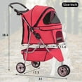 thumbnail image 4 of YRLLENSDAN Pet Gear Dog Stroller Small Dogs, Folding Cat Stroller with Cup Holders 3 Wheel Pet Strollers for Small Dogs Puppy Stroller Travel Carrier Dog Stroller for Medium Dogs, Red, 4 of 7