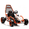 thumbnail image 6 of 24V 8.5 MPH Electric Go Kart for Kids, 400W Powerful Drift Kart w/ Front EVA Wheel & Metal Frame, Ride on Toy w/ Music & Lights, Suspension, 2 Speed, 5 Point Harness, Crazy Cart for Ages 6+, Orange, 6 of 8