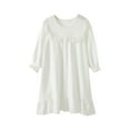 thumbnail image 2 of CYRBOKO Girls Summer Nightgowns, Princess Lightweight Long Sleeve Cotton Girls Pajamas White Size 14-15 T, 2 of 3