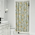 thumbnail image 2 of Summer Citrus Lemon Shower Curtain 36x72, Yellow Fruit and Flowers Pattern, Quick-Dry Polyester with Hooks, 2 of 5