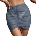 thumbnail image 1 of FhsagQ Women's Swimsuit Sets Camisoles & Tanks Built In Women Ruffle Trim Sheer Beach Skirt Cover up Beach Wrap Bikini Shiny Wraps Cover for Swimwear Mesh Drawstring Skirt Lingerie Underwear Grey XL, 1 of 9