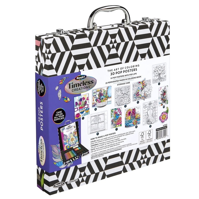 RoseArt Timeless Creations 3D Pop Posters Art Case, Includes