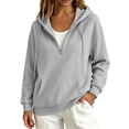 thumbnail image 3 of VV AVEORS Quarter Zip Sweatshirt Women Half Zipper Workout Oversized Hoodies With Kanga Pockets Lightweight Y2K Pullover 2026 Clothes Light Gray XL, 3 of 10