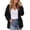 Black, variant on Jackets for Women Plaid Textured Fuzzy Fleece Full Zip Hooded Jacket Long Sleeve Drawstring Fall Winter Casual Outerwear(Large,Black)