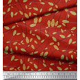 thumbnail image 3 of Soimoi Red Cotton Poplin Fabric Clover Floral Print Sewing Fabric Yard 56 Inch Wide, 3 of 3