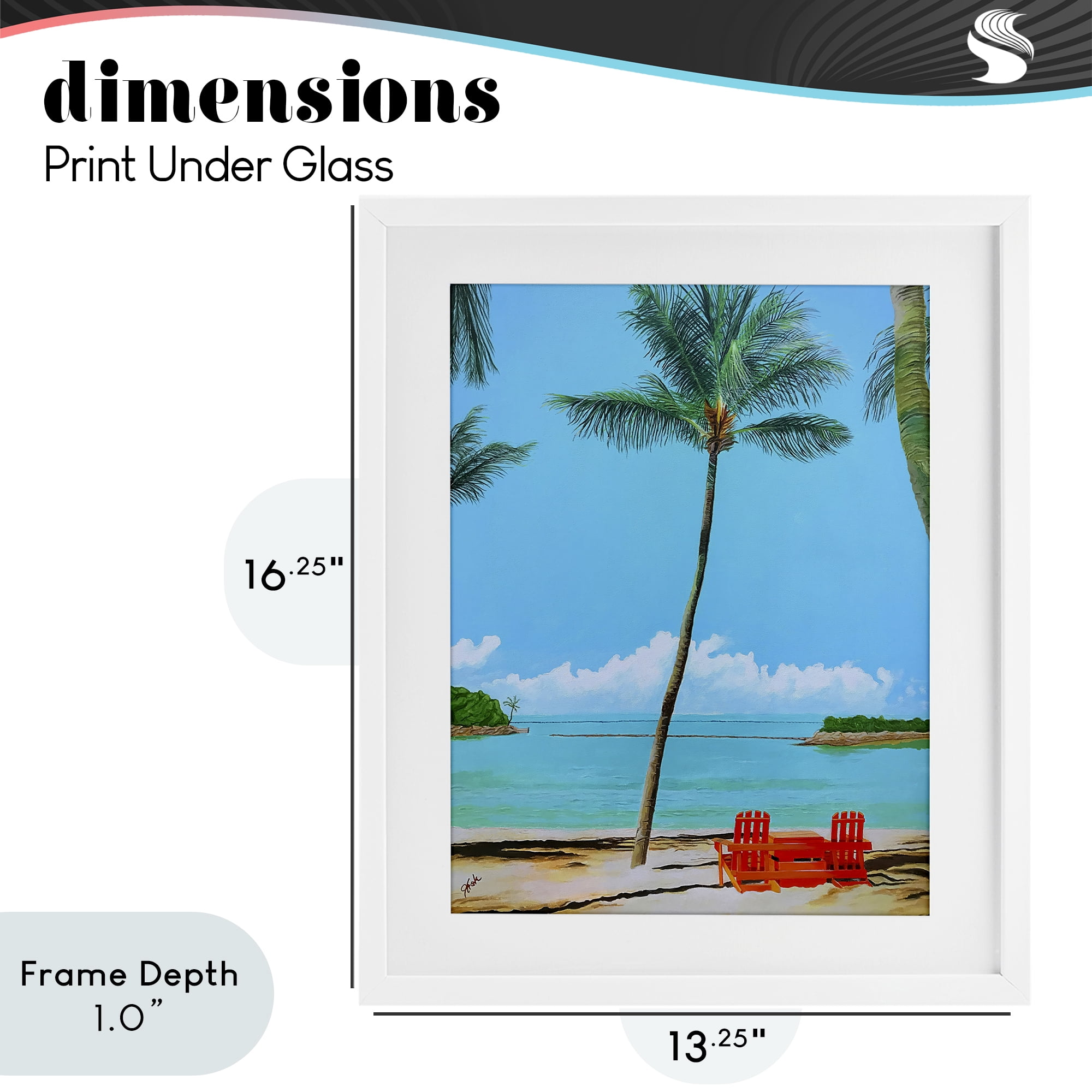 Stupell Industries Dreaming Of Palm Trees White Framed Print Under Glass, design by John Jaster