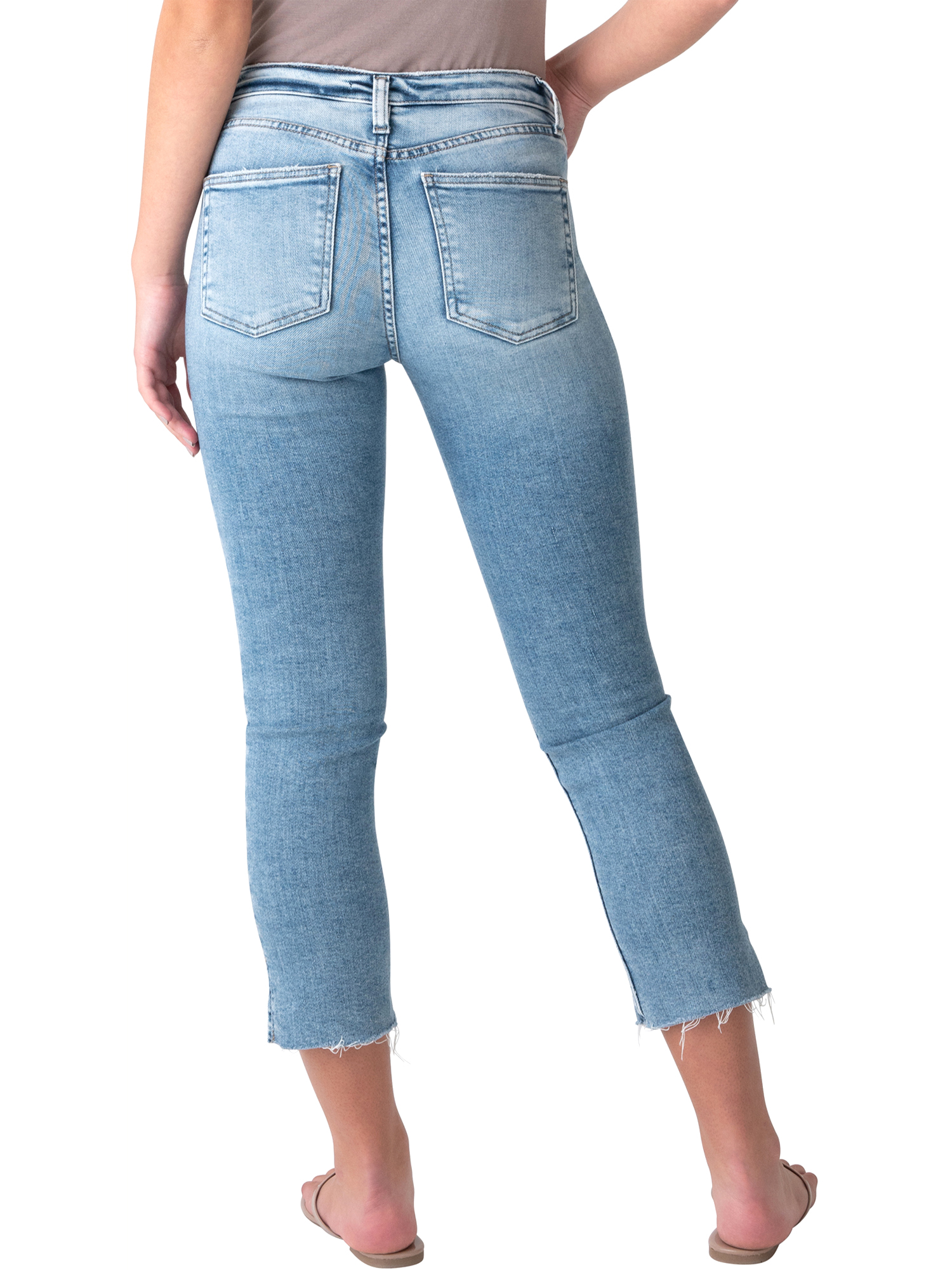Silver Jeans Co. Women's Most Wanted Mid Rise Straight Crop Jeans Crop, Waist Sizes 24-36 - image 2 of 3