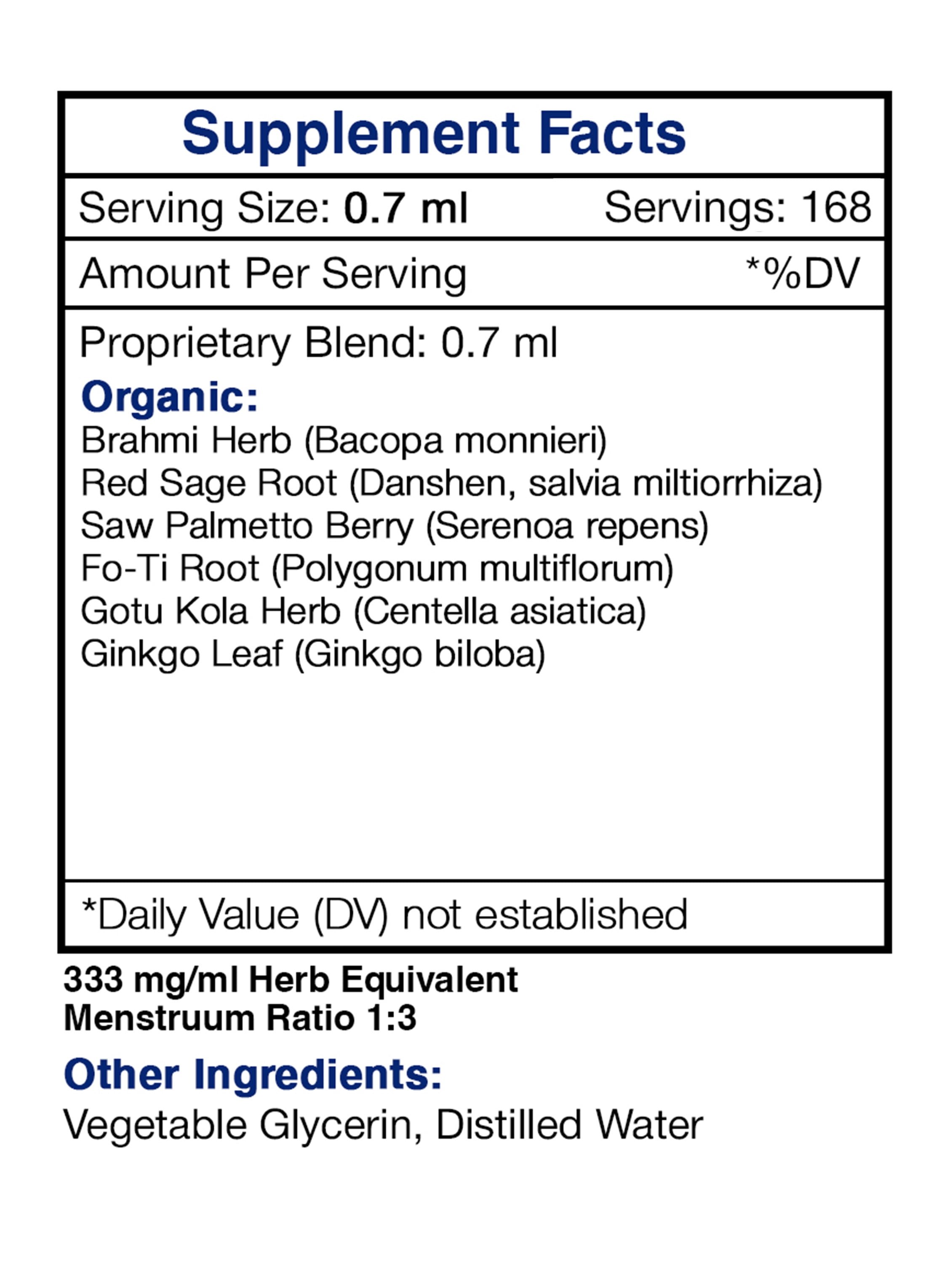 Secrets Of The Tribe Warrior's Mane Blend Tincture Dietary Supplement, Natural Extract, Made from Brahmi, Red Sage, Saw Palmetto, Fo-Ti Root, Gotu Kola, Ginkgo 4 oz