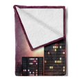 thumbnail image 2 of Modern Soft Flannel Fleece Throw Blanket, Big City Theme Urban Skyline Night Scene Full Moon Stars and Skyscrapers Image, Cozy Plush for Indoor and Outdoor Use, 50" x 70", Multicolor, by Ambesonne, 2 of 5