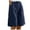 Navy, variant on WAYUTE Womens Shorts Elastic Solid Color Shorts Button Down Half Pants with Pocket Casual Short Pant Wide Leg Shorts