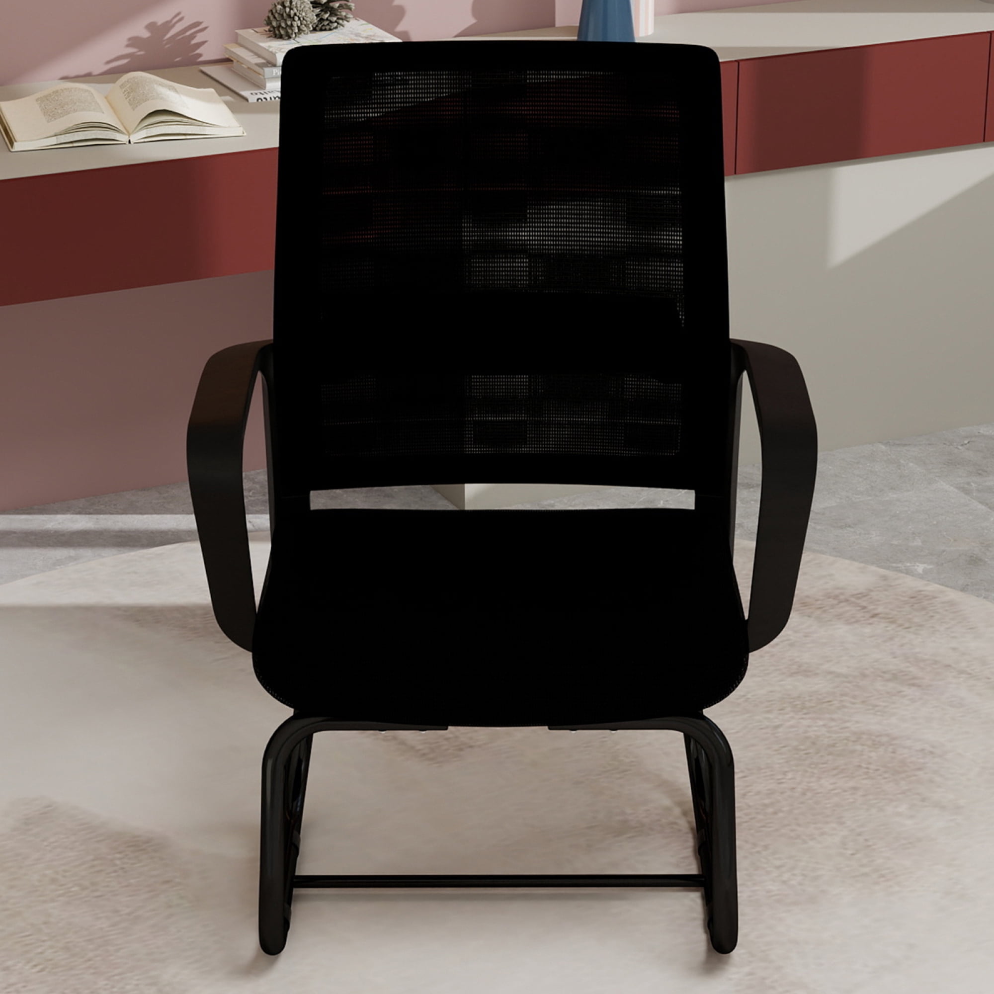 Leumius Ergonomic Mesh Back Office Chair,Home Office Desk Chairs with Back Support,Computer Chair with Arms for Home Office,Black
